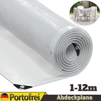 MARKENLOS Abdeckplane Transparente mit Ösen Wasserdicht Fensterplane Durchsichtige Plane