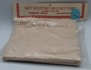 Vintage Soft Sculpture Doll Face Fabric 18" x 60" NIP  Fair Skin Color - Picture 1 of 5
