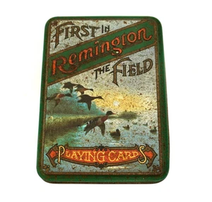De Colección Remington Tarjetas de Juego Caja de Metal Lata Primer Campo Publicidad Inglaterra Vacía - Imagen 1 de 8