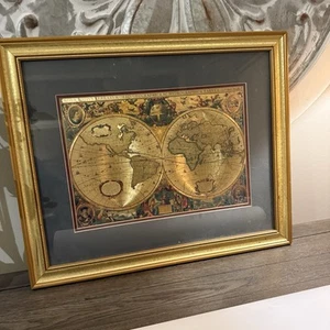Grand Millennial Decor. Nova Totivs  Gold Foiled World Map 19x 22.5 - Picture 1 of 2