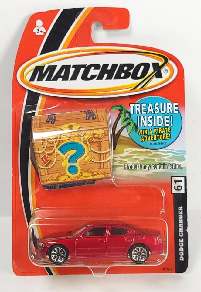 Matchbox Dodge Charger rojo Treasure Inside #61 Foto 1 de 1