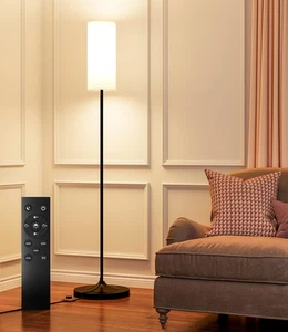 Lámpara Alta de Pie Regulable, Bombilla LED de 12W con Pantalla, Interruptor de Pie,... - Imagen 1 de 9