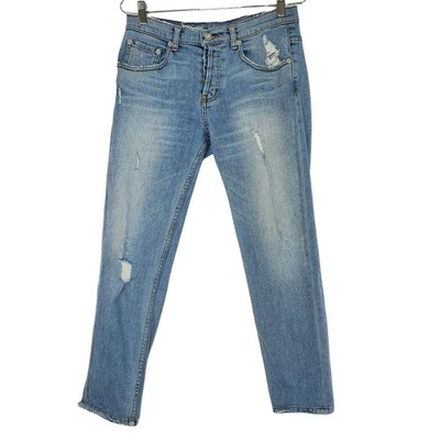 Adaptation Jeans Womens Size 28 Button Fly Distressed Crop Ankle Straight Leg - Image 1 of 4