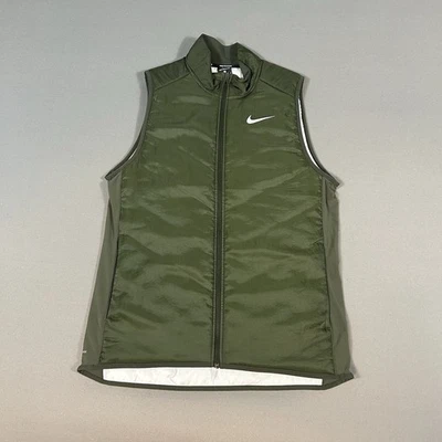 Nike Aerolayer Chaleco para Correr Para Hombres Grande Verde Sin Mangas Bolsillos con Cremallera Completa Foto 1 de 4
