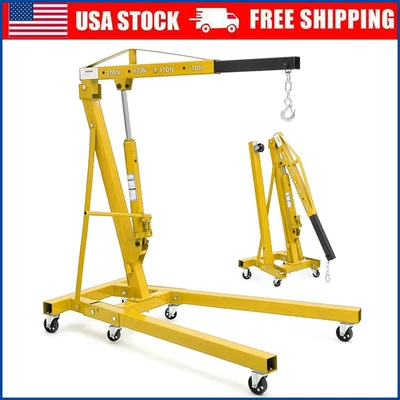 2 TON 4400LBS Heavey Duty Engine Motor Hoist Cherry Picker Shop Crane Lift New Foto 1 de 4