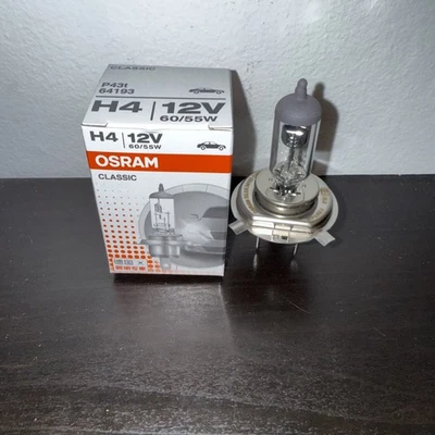 Osram H4 12V 60/55W 64193 P43t Luz Halógena Automática CLÁSICA Bombilla Faro Coche Foto 1 de 4