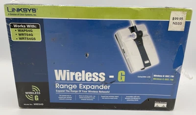 NEW Cisco/Linksys WRE54G Wireless-G Range Extender 2.4 GHz 802.11bg Sealed - Image 1 of 4