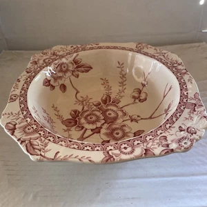 Vintage Alfred Meakin England Medway Decor Pink Bowl 10.5” China Dinnerware - Picture 1 of 9