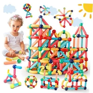 64PCS Magnetic Building Blocks - Montessori Sensory Toys Magnetic Blocks-64 - Picture 1 of 8
