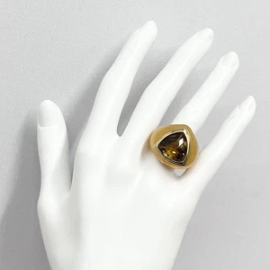 Angelique de Paris AP 18K Gold Citrin Harz Ring 10 Gramm Größe 6 3/4 - Bild 1 von 13