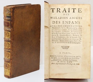 TRAITÉ DES MALADIES AIGUËS DES ENFANS W. Harris  E.O 1730 Pédiatrie Vénéréologie - Picture 1 of 4