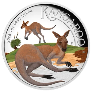 2025 Australia Kangaroo 1oz 9999 Silver Coin High Relief Colored Proof - Picture 1 of 4