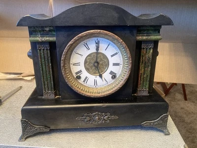 Reloj Sessions Time And Strike Manto Negro Funciona Recientemente Reformado Foto 1 de 4