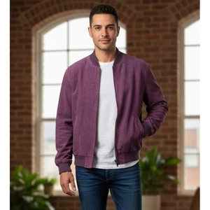 Giacca bomber vintage Arizona Jean Company scamosciata uomo taglia L viola Y2K casual - Foto 1 di 17