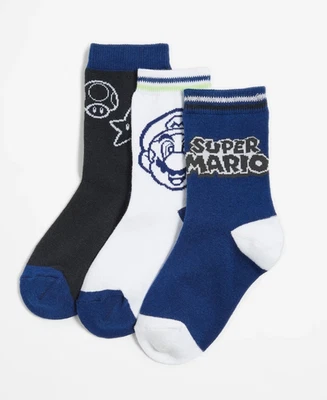 Boys  Pack of 3 crew Socks Super Mario  size 9-12     (5-7 years )   NEW 912 - Image 1 of 3