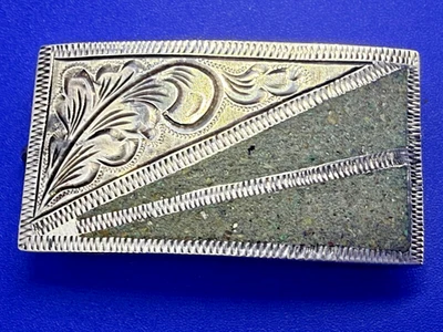 Hoja Remolino Ornado Hecho a Mano Plata de Ley 925 Hebilla de Cinturón Guadalajara México Foto 1 de 4