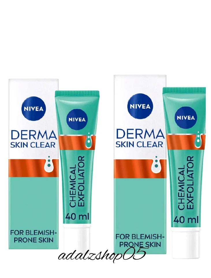 NIVEA Derma Skin Clear Chemical Exfoliator with Salicylic Acid, 2x40ml-New - Image 1 of 1