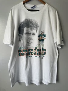 Vintage 90’s Lee Sport Nutmeg Miami Dolphins Dan Marino Big Face Shirt XXL LOOK - Picture 1 of 7