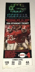 10/22/05 UGA Student Georgia Arkansas Homecoming College Football Ticket Stub - Picture 1 of 2