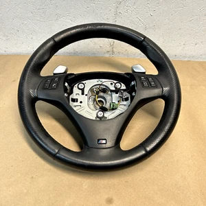 06-15 BMW E90 135I 328I 335I Sport Steering Wheel Leather Paddle Shifters OEM - Picture 1 of 10