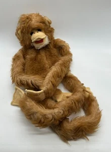 Burattino peloso vintage anni '80 scimmia appesa imbottito animale - Foto 1 di 4