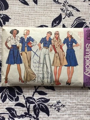 Simplicity Sewing Pattern 6110 Vintage 70s Blouse Skirt Pants Sz 10 Cut - image 1 of 4