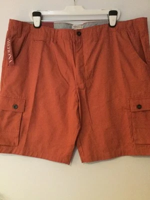 НОВЫЙ С ЯРЛЫКАМИ МУЖЧИН MERONA ГРУЗА ЛОСОСЯ БОЖЕСТВЕННЫЙ КРАСНЫЙ ПЛОСКИЙ ПЕРЕДНИЙ ГРУЗА ШОРТЫ W46 - Изображение 1 из 4