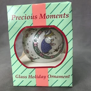 PRECIOUS MOMENTS WINTER SONG GLASS CHRISTMAS BALL ORNAMENT VINTAGE 1994 NIB - Picture 1 of 6