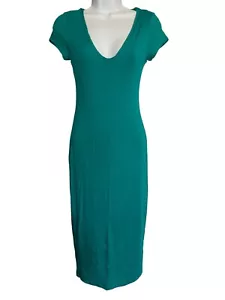 See You Moday Midi Dress Womens Size Large Teal T-shirt Style Body Con - Picture 1 of 8