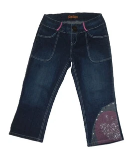 Jeans capri vintage con parte inferior de manzana gemas recortadas pedrería talla 10 - Imagen 1 de 6