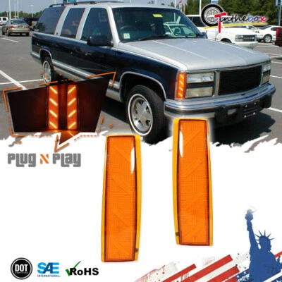 Luces de señalización laterales delanteras ámbar para 88-93 GMC C1500 C2500 C3500 K1500 K2500 K3500 Foto 1 de 4