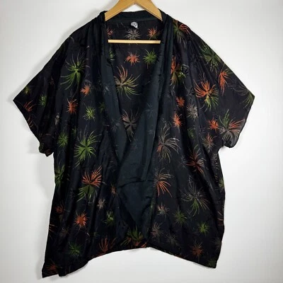 Blusa Cárdigan Tanami Kimono Mujer 2X Negro Rayón Estampado Fuegos Artificiales Boho Festival Foto 1 de 4