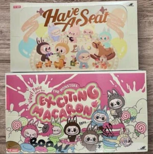 POP MART The Monsters Exciting Macaron & Have a Seat Set of 2 Plush Figure Box - Picture 1 of 2