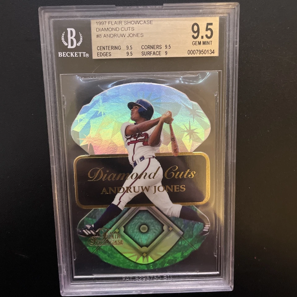 Escaparate estilo 1997 cortes de diamante #8 Andruw Jones BGS 9,5 impecable Foto 1 de 3