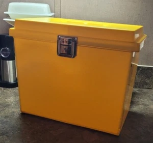 VTG Oxford File Collapsible File Box PVC Storage Doc Carrier Portable Latch KEY! - Picture 1 of 17