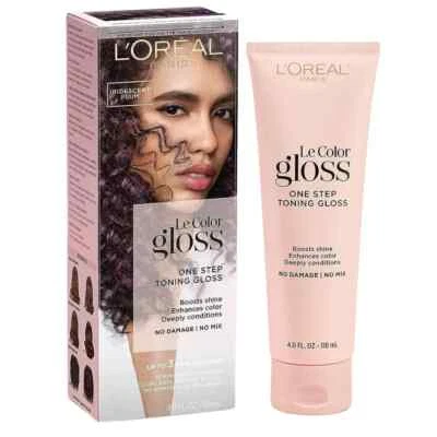 Brillo de cabello tonificante de un paso Loreal Le Color Gloss ciruela iridiscente Foto 1 de 2