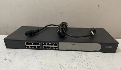 3com 3C16470B 16 Port 10/100 Baseline 2016 Ethernet Switch with Power Cord  Used - Image 1 of 4