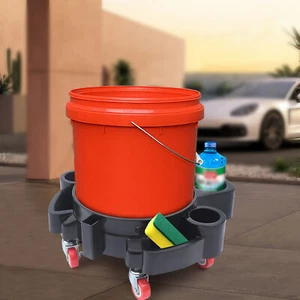 Car Wash Dolly Cart For Bucket Detailing Cleaning Kits Holder 360 Degree Rotate - Picture 1 of 12