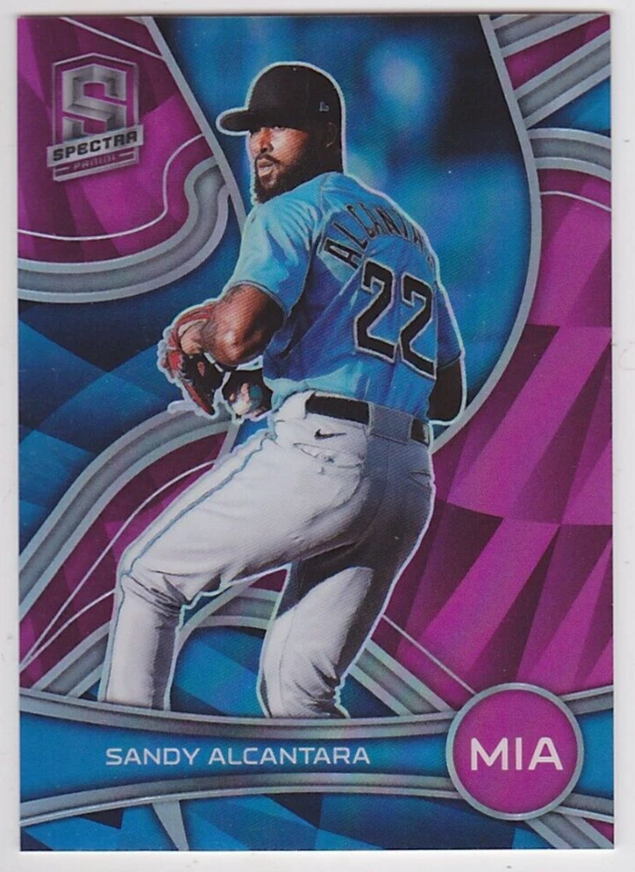 2022 Chronicles Spectra #70 Sandy Alcantara Pink Prizm 38/40 Marlins - Image 1 of 2