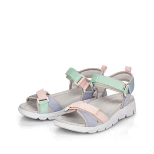 Rieker Sandale REVOLUTION Bunt Trekking Wandersandale Riemchensandale V8401 90