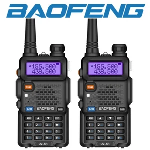 Baofeng UV-5R Walkie Talkie VHF UHF w/ 5W Battery+Hand Mic Two Way Radio Charge - Picture 1 of 13