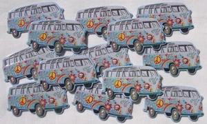 VW Volkswagen Bulli Bus Hippie Peace Grafitti geprägt & gestanzt Magnet - B-Ware - Bild 1 von 4
