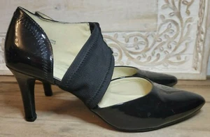 Andrew Geller Pumps Faux Leather Black Slip On High Heel Women's Size 7.5 M - Picture 1 of 8