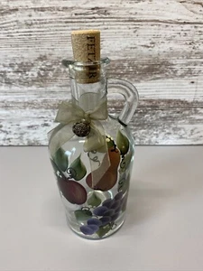 Hand Painted Fruit Oil/Vinegar/Syrup Cork Decanter Bottle 7.25” Tall - 13oz - Picture 1 of 14