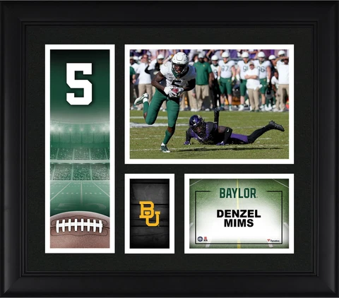 Denzel Mims Baylor Bears Framed 15" x 17" Player Core Collage Cover
