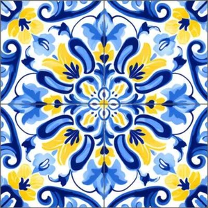 Pattern Tile Backsplash Roozbeh Bahramali Art Ceramic Mural OB-ROZ391 - Picture 1 of 6