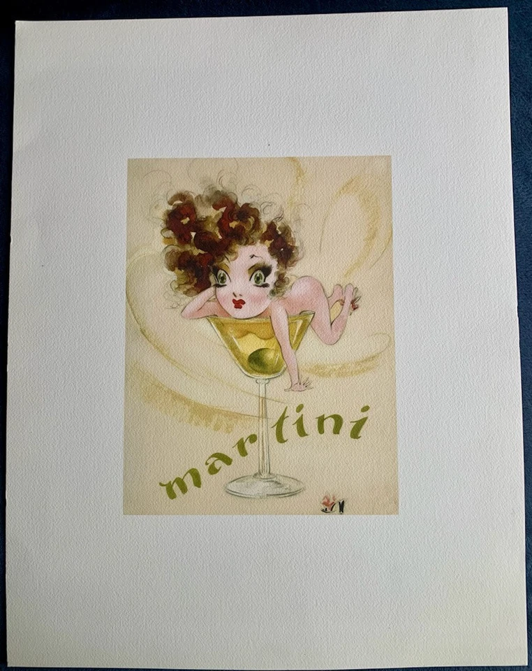 MARTINI PINUP 1940s WWII DISNEY ARTISTS  Home Bar pin-up Archival Quality Print - Image 1 of 1