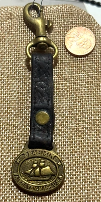 "Llavero llavero de cuero Brahmin de 4-5/8"" de largo vintage" Foto 1 de 4