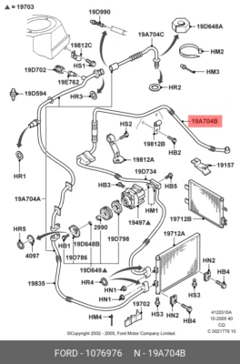 tubo tubazione climatizzatore originale ford ka 1996-2008 genuine oem 1076976 Foto 1 de 2