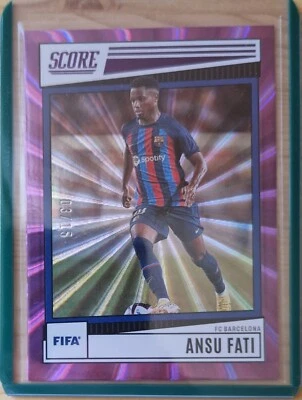 2022-2023 Panini Score FIFA Ansu Fati Purple Laser 03/15 #53 - Image 1 of 2
